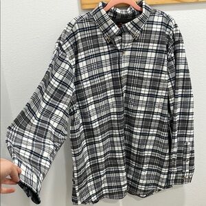 Plaid Black and White Men's Shirt